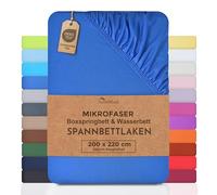 NatureMark Microfibre Box Spring Bed & Water Bed Fitted Sheet 200 x 220 cm - 40 cm Base Height - 200 x 220 cm Fitted Sheet - 100% Polyester, Royal Blue