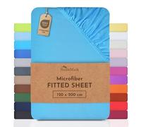 NatureMark Microfibre Fitted Sheets, Soft to Touch, Feels Cool in Summer and Warm in Winter, With Elasticated Trim for Easy Fitting, 100% Polyester Turquoise, 120 x 200 cm