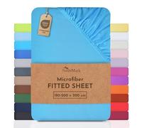 NatureMark Microfibre Fitted Sheets, Soft to Touch, Feels Cool in Summer and Warm in Winter, With Elasticated Trim for Easy Fitting, 100% Polyester Turquoise, 180 x 200-200 x 200 cm