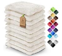 NatureMark Pack of 10 Terry Cloth Wash Mitts 100% Cotton Natural/Cream 15 x 21 cm