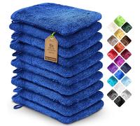 NatureMark Pack of 10 Terry Cloth Wash Mitts 100% Cotton Royal Blue 15 x 21 cm