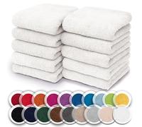 NatureMark Pack of 10 Wash Cloths | 100% Cotton | Terry Cloth Flannels | Size 30 x 30 cm | Terry Cloth Flannels in Pack of 10 Colour: White