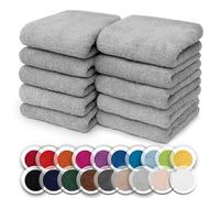 NatureMark Pack of 10 Wash Cloths | 100% Cotton | Terry Cloth Flannels | Size 30 x 30 cm | Terry Cloth Flannels in Pack of 10 Colour: Silver Grey
