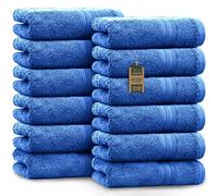 NatureMark 12 Guest Towels, 100Percent Cotton, Royal Blue, Pack of 12-30 x 50 cm