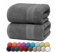 NatureMark Pack of 2 Bath Towels, 70 x 140 cm, 100% Cotton, Anthracite Gray