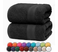 NatureMark Pack of 2 Bath Towels, 70 x 140 cm, 100% Cotton, Black
