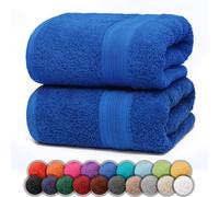 NatureMark Pack of 2 Bath Towels - 100% Cotton, 500 g/m² - Soft, Absorbent & Durable - For Home, Sauna & Travel - 70 x 140 cm, Royal Blue