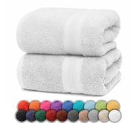 NatureMark Pack of 2 Bath Towels, 70 x 140 cm, 100% Cotton, White