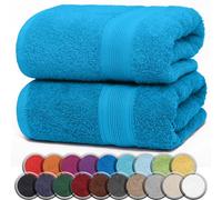 NatureMark Pack of 2 Sauna Towels/Bath Towels - Premium Quality 80 x 200 cm - Sauna Towel 100% Cotton - Colour: Turquoise