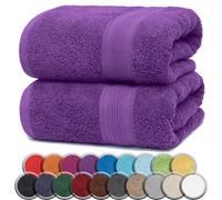 NatureMark Pack of 2 Sauna Towels/Bath Towels - Premium Quality 80 x 200 cm - Sauna Towel 100% Cotton - Colour: Purple