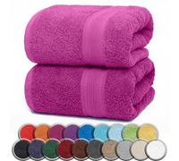 NatureMark Pack of 2 Sauna Towels/Bath Towels - Premium Quality 80 x 200 cm - Sauna Towel 100% Cotton - Colour: Pink