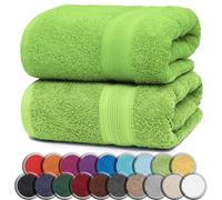 NatureMark Pack of 2 Sauna Towels Premium Quality 80 x 200 cm Sauna Towel Sauna Towel Twin Pack Colour: Apple Green