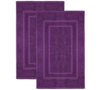 NatureMark Pack of 2 Terry Towelling Bath Mats, 50 x 80 cm, 100% Cotton, Violet