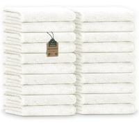 NatureMark Pack of 20 Terry Guest Towels, 30 x 50 cm, 100% Cotton, Natural Cream
