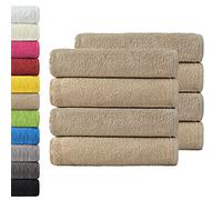 NatureMark Pack of 8 Terry Towels, Hand Towel Set, 50 x 100 cm, Sand/Beige, 100% Cotton