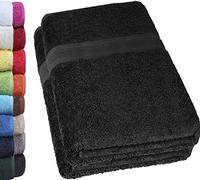 NatureMark Sauna Towel Premium Quality 80 x 200 cm 100% Cotton Black Pack of 2