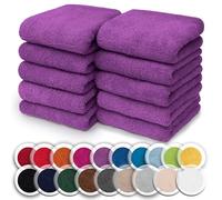 NatureMark Pack of 10 Wash Cloths | 100% Cotton | Terry Flannels | Size 30 x 30 cm | Terry Cloth Flannels in Pack of 10 Colour: Purple