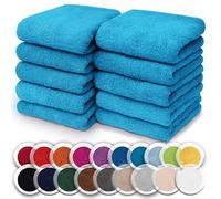 NatureMark Pack of 10 Washcloths | 100% Cotton | Terry Flannels | Size 30 x 30 cm | Terry Cloth Flannels in Pack of 10 Colour: Turquoise