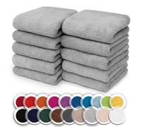 NatureMark Pack of 10 Wash Cloths | 100% Cotton | Terry Cloth Flannels | Size 30 x 30 cm | Terry Cloth Flannels in Pack of 10 Colour: Silver Grey
