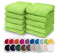 NatureMark Pack of 10 Washcloths | 100% Cotton | Terry Flannels | Size 30 x 30 cm | Terry Cloth Flannels in Pack of 10 Colour: Apple Green