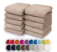 NatureMark Pack of 10 Wash Cloths | 100% Cotton | Terry Cloth Flannels | Size 30 x 30 cm | Terry Cloth Flannels in Pack of 10 Colour: Sand/Beige