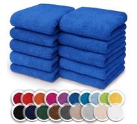 NatureMark Set of 10 Washcloths Made of 100% Cotton - Soft and Absorbent Face and Hand Towels - Practical for Bathroom and Kitchen - 30 x 30 cm, Royal Blue