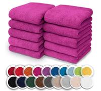 NatureMark Set of 10 Washcloths Made of 100% Cotton - Soft and Absorbent Face and Hand Towels - Practical for Bathroom and Kitchen - 30 x 30 cm, Pink