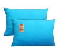NatureMark Set of 2 Jersey Cushion Covers - Elastic, Soft, Breathable and Skin Friendly - Washable Cushion Cover - 40 x 60 cm (Ideal for Neck Pillow) - Turquoise