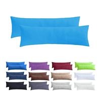 NatureMark Pack of 2 Jersey Cushion Covers Side Sleeper Pillow Neck Pillow Many Sizes and Colours Oeko-Tex (40 x 145 cm (Side Sleeper/Nursing Pillow Cover), Turquoise)