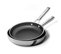 naturepan 5-Ply Hybrid Diamond-Titanium Ceramic Nonstick Frying Pan Set, 2-Piece (24& 28cm), Stainless Steel Pan, Dishwasher/Oven Safe