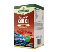 Natures Aid Antarctic Krill Oil Omega-3 500mg – High EPA & DHA, Astaxanthin – 60 Softgels