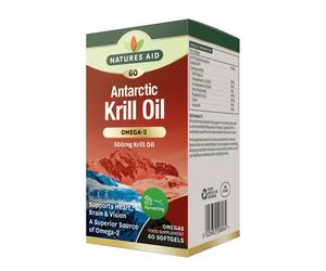Natures Aid Antarctic Krill Oil Omega-3 - 60 x 500mg Softgels