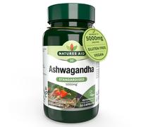 Natures Aid Ashwagandha 5000mg - 30 Tablet Capsules - Natural Pure High Strength Ashwagandha Root Extract Supplement - Vegan Glute