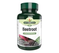 Natures Aid Beetroot 4620mg Supplement - Concentrated High Potency 9240mg Dried Root 1400mg Beetroot Extract - Supports Blood Pressure, Digestion and Detox - Non-GMO, Vegan, Gluten-Free - 60 Capsules