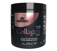 Natures Aid Collagen Shake Powder 8000mg Collagen Peptides + Hyaluronic Acid & Vit C Chocolate 225 g