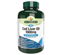Natures Aid Cod Liver Oil Softgels – 1000 mg, 254 mg Omega-3, Vitamins A & D – 180 Softgels