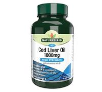 Natures Aid Cod Liver Oil 1000mg Softgels - High Strength Omega-3 Fish Oil with Vitamins A & D - Supports Immune System, Heart Health, Brain, Vision, Joints - Non-GMO - 90 Capsules
