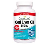 Natures Aid Cod Liver Oil 550mg 90 Softgels + 33% Extra Free
