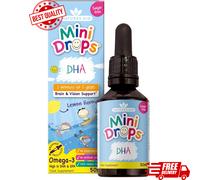 Natures Aid DHA Omega-3 Mini Drops for Babies & Kids 50ml - Supports Brain &...