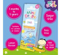 Natures Aid DHA Omega-3 Mini Drops for Babies & Kids 50ml, Brain & Vision Health