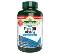 Natures Aid Fish Oil 1000mg - High Strength Omega-3 Supplement with DHA & EPA - Supports Heart, Brain Vision, Immune & Joint Health Non-GMO - Hi
