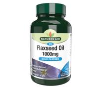 Natures Aid Flaxseed Oil 1000mg - High Strength Omega-3 Softgels -