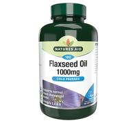 Natures Aid Flaxseed Oil 1000mg - High Strength Omega-3 Softgels - Supports Heart & Brain Function - Vegan, Non-GMO, Gluten-Free -