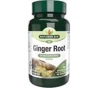 Natures Aid Ginger Root 500mg Supplement - 90 Tablets | Supports Digestion, Nausea Relief, Joint Health & Wellbeing, Provides Gingerols & Shogaols, Vegan, Non-GMO, Made in the UK