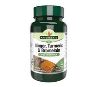 Natures Aid Ginger Turmeric & Bromelain - 60 Tablets | High Strength Vegan Supplement, Supports Digestion & Joint Health, Natural Botanical Blend, Non-GMO, Gluten-Free