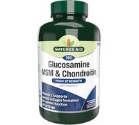 Natures Aid Glucosamine MSM & Chondroitin with Vitamin C - High Strength Joint Support - Mobility & Cartilage Health, Collagen Formation - Non-GMO, Gluten-Free Supplement - 180 Tablets