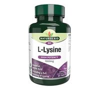 Natures Aid L-Lysine 1000mg Supplement - 60 Tablets | High Strength Essential Amino Acid, Supports Immune System, Muscle Recovery, Collagen & Bone Health, Vegan, Gluten-Free