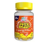 Mini Drops Jelly Beans Energy & Mind - 8 B Vitamins including B12 to Support Energy, Mental and Reduce Tiredness - Tropical, No Added Sugar Gluten Free - 60 Beans for Children Ages 4-12 by Natures Aid