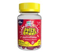Mini Drops Jelly Beans Multivitamin - 10 Essential Vitamins & Minerals to Support Growing Bodies, Immunity & Tiredness - Strawberry No Added Sugar Gluten Free - for Children Ages 4-12 by Natures Aid