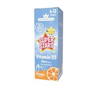 Super Stars Kids Vitamin D3 Spray 30ml - Daily Oral Supplement for Children Ages 4-12 - Supports Immune System Bones Teeth & Muscle Function - Orange